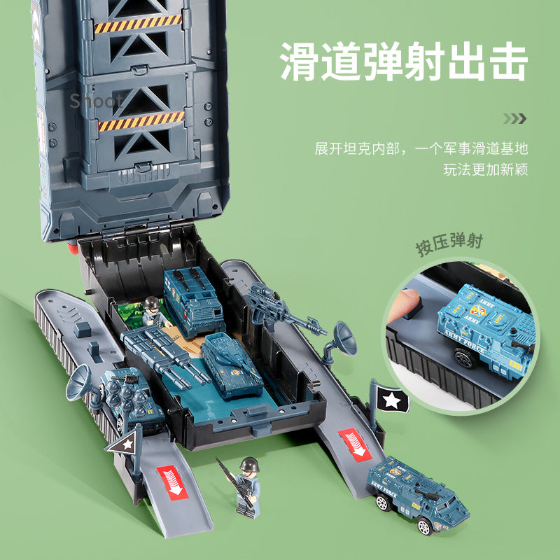Cross-border new storage military tank model children Boy with sound and light story multi-function toy car hot sale…