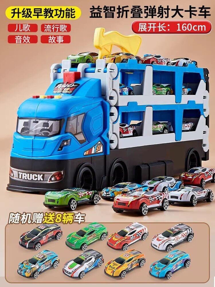 2026 children's toy car for boys aged 3 to 6, alloy transforming large truck with launch track, educational birthday…