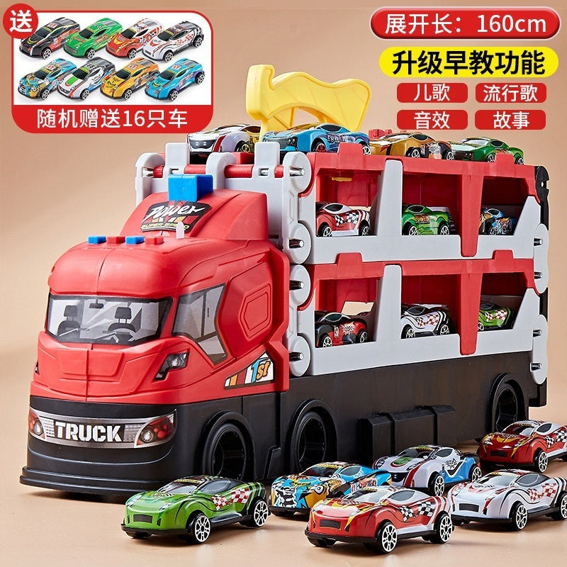 2026 children's toy car for boys aged 3 to 6, alloy transforming large truck with launch track, educational birthday…