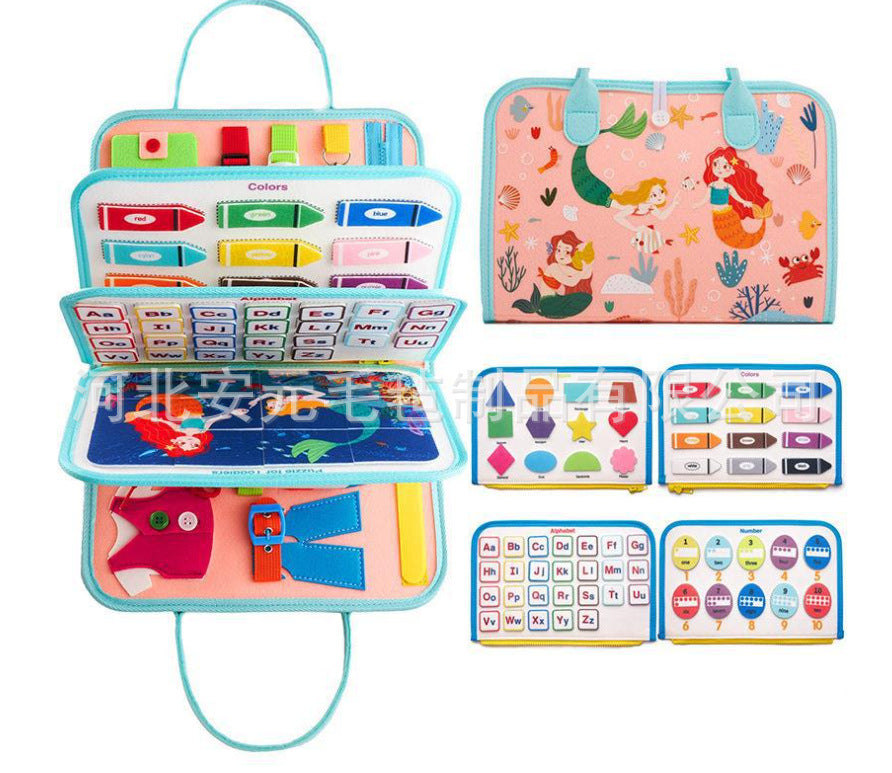 New Hot Cross-border Baby Early Education Schoolbag Felt Busy Board Educational Toys Children Felt Learning Board - Style…