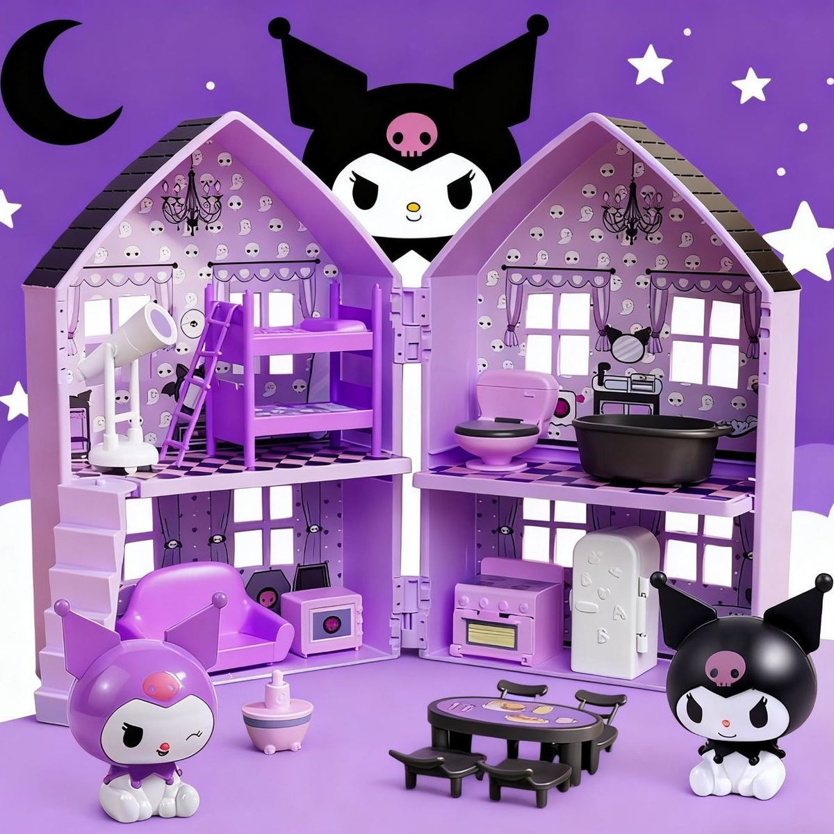 Kuromi Play House Castle Cool Double-Sided House Baby Educational Children's Toy Girl Simulation House 3-6 Years Old