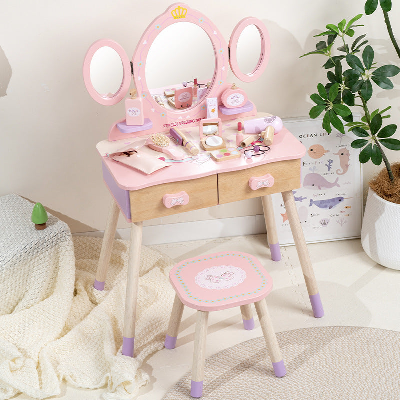 Cross-Border New Product Children's Dressing Table Toy Girl's Makeup Table Simulation Little Princess Pretend Play Jewelry…
