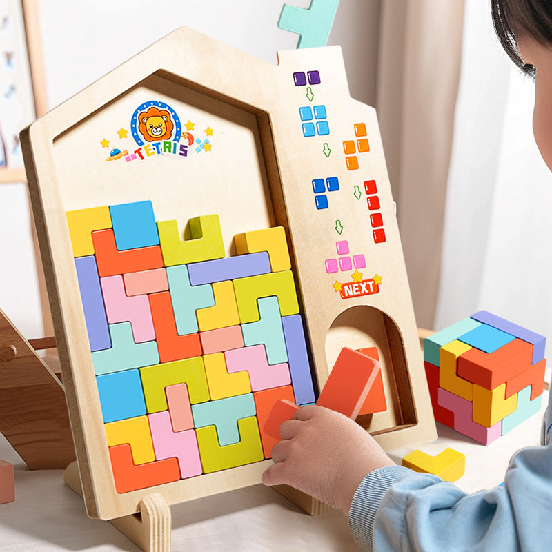 3D Three-dimensional Tetris Large Particle Building Block Puzzle Children's Early Education Educational Training Boys and…