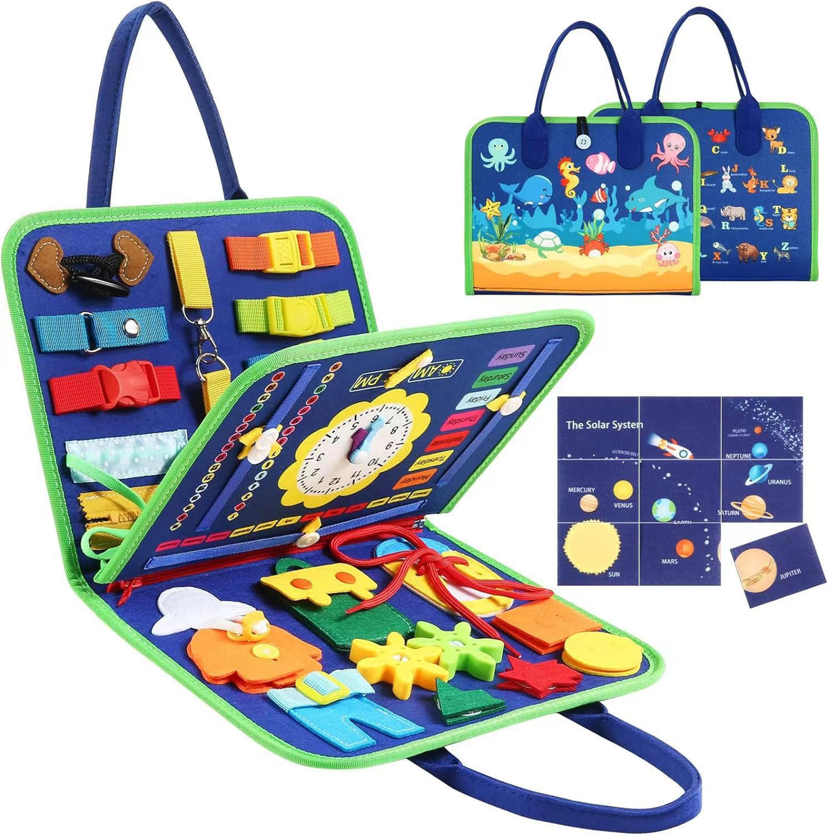 New Hot Cross-border Baby Early Education Schoolbag Felt Busy Board Educational Toys Children Felt Learning Board - Style…