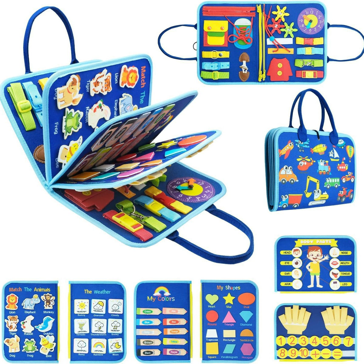 New Hot Cross-border Baby Early Education Schoolbag Felt Busy Board Educational Toys Children Felt Learning Board - Style…