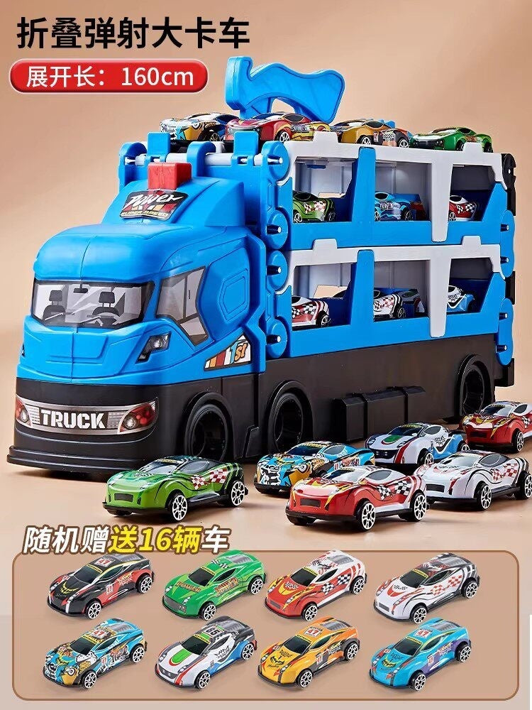 2026 children's toy car for boys aged 3 to 6, alloy transforming large truck with launch track, educational birthday…