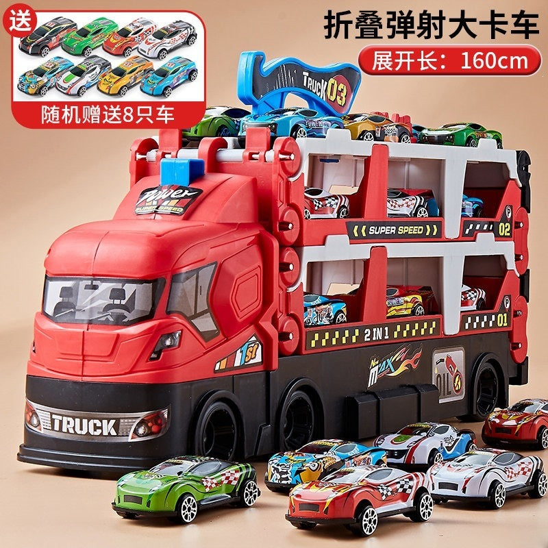 2026 children's toy car for boys aged 3 to 6, alloy transforming large truck with launch track, educational birthday…
