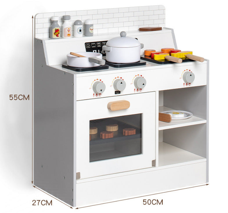 Danish Children's Pretend Play Kitchen Cooking Toy Set with Realistic Sound and Light, Refrigerator, and Wooden Stove…