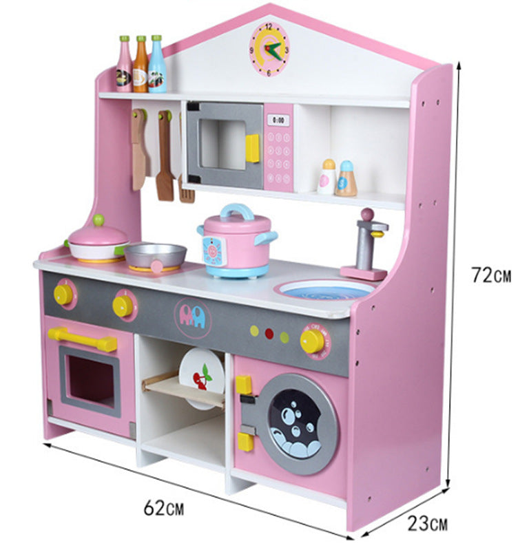 Danish Children's Pretend Play Kitchen Cooking Toy Set with Realistic Sound and Light, Refrigerator, and Wooden Stove…