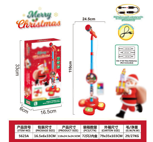 Amazon foreign trade children's microphone toys cool 5 lights boys and girls microphone play songs toys wholesale - 5623A