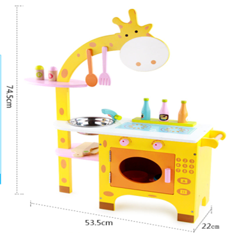 Danish Children's Pretend Play Kitchen Cooking Toy Set with Realistic Sound and Light, Refrigerator, and Wooden Stove…
