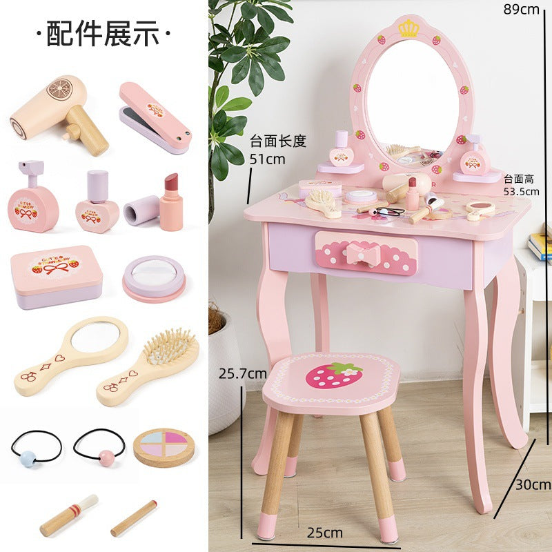 Cross-Border New Product Children's Dressing Table Toy Girl's Makeup Table Simulation Little Princess Pretend Play Jewelry…
