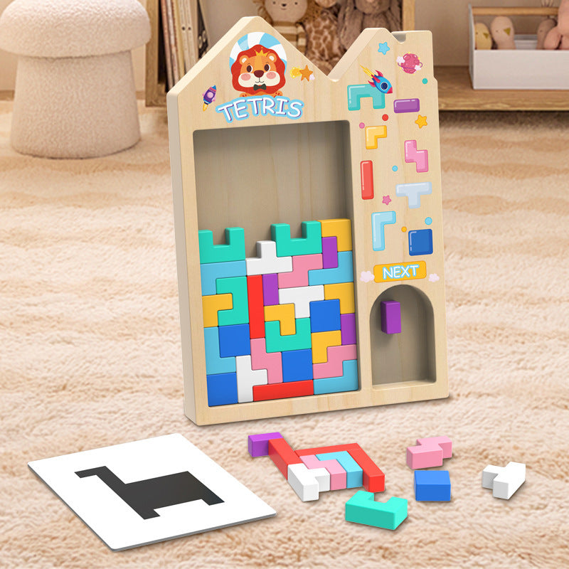 3D Three-dimensional Tetris Large Particle Building Block Puzzle Children's Early Education Educational Training Boys and…