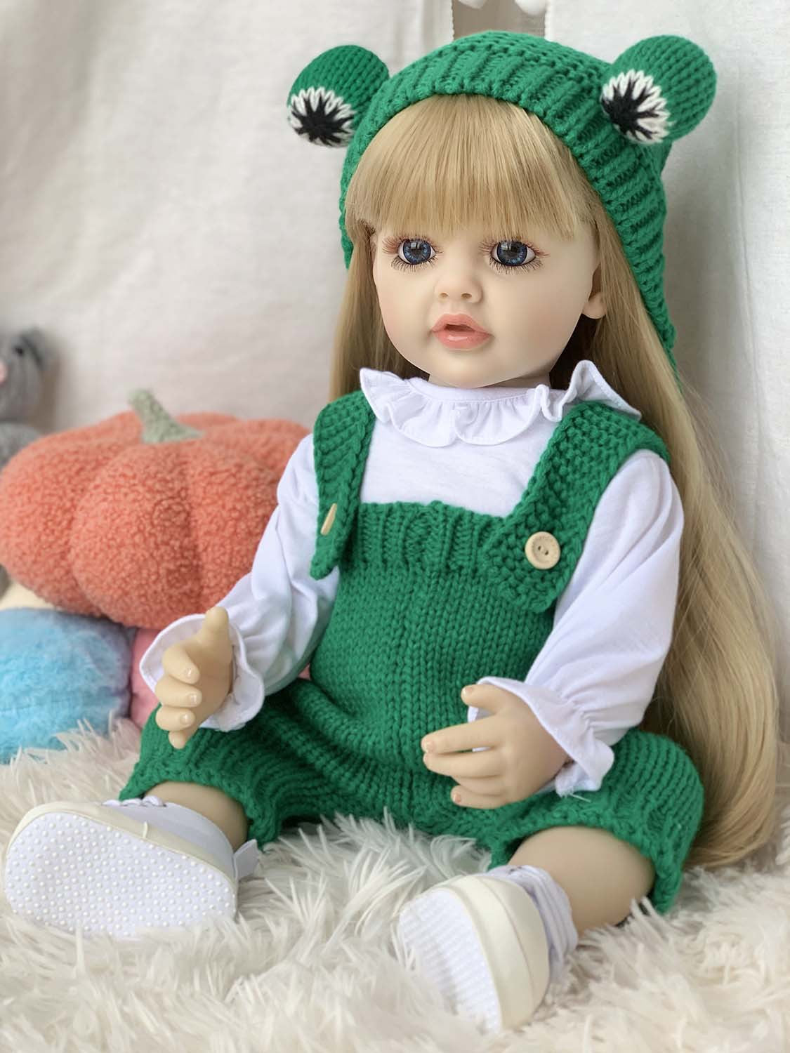 Cross-Border New Product 22inch Dudu Realistic Reborn Doll Pretend Play Girl Toy Gift Realistic Doll Toy - Dudu baby girl…