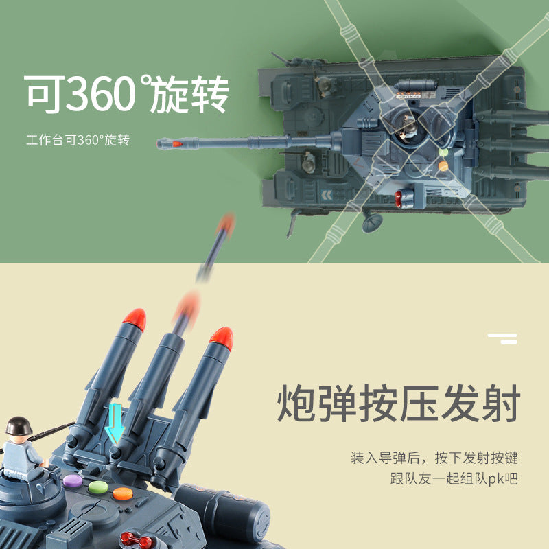 Cross-border new storage military tank model children Boy with sound and light story multi-function toy car hot sale…