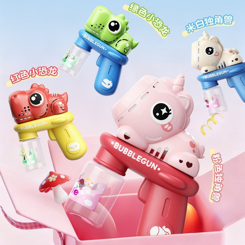 Upgraded Electric Cartoon Bubble Gun with One-Touch Bubble Release and Lights, Safe for Babies, Leak-Proof Outdoor Bubble…