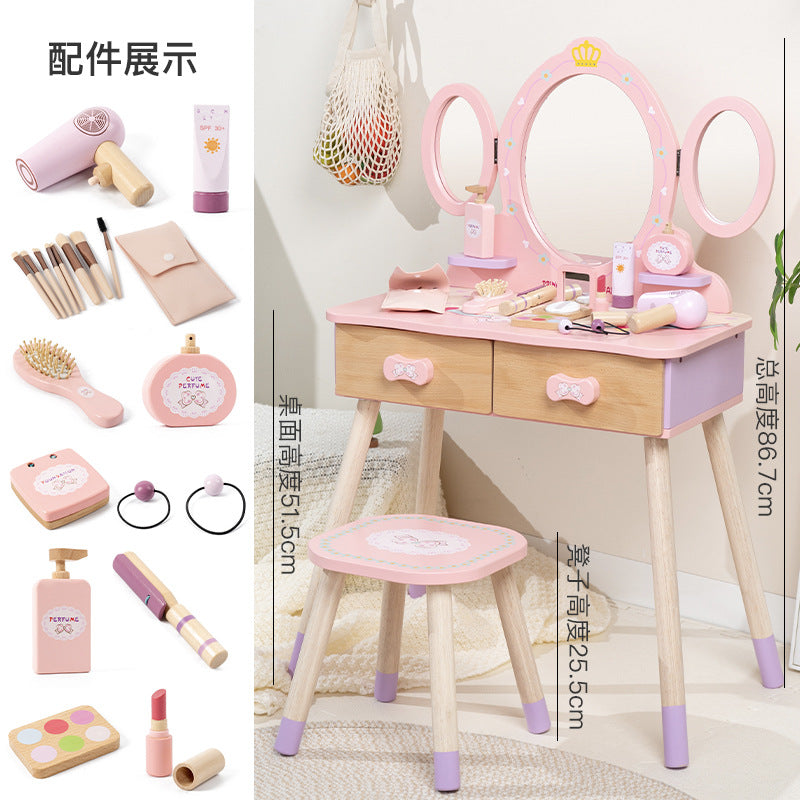 Cross-Border New Product Children's Dressing Table Toy Girl's Makeup Table Simulation Little Princess Pretend Play Jewelry…