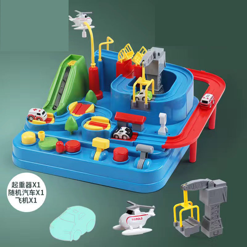 Tiktok Internet Popular Car Breaking through the Great Adventure Children's Inertia Rail Car Toy Car Educational…