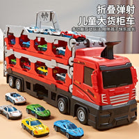 2026 children's toy car for boys aged 3 to 6, alloy transforming large truck with launch track, educational birthday gift4.0
