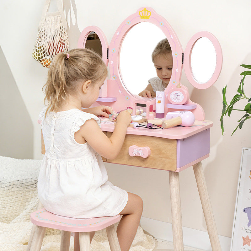 Cross-Border New Product Children's Dressing Table Toy Girl's Makeup Table Simulation Little Princess Pretend Play Jewelry…