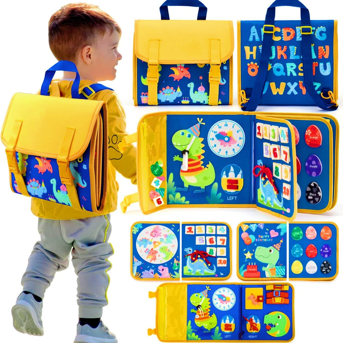 New Hot Cross-border Baby Early Education Schoolbag Felt Busy Board Educational Toys Children Felt Learning Board - Style…