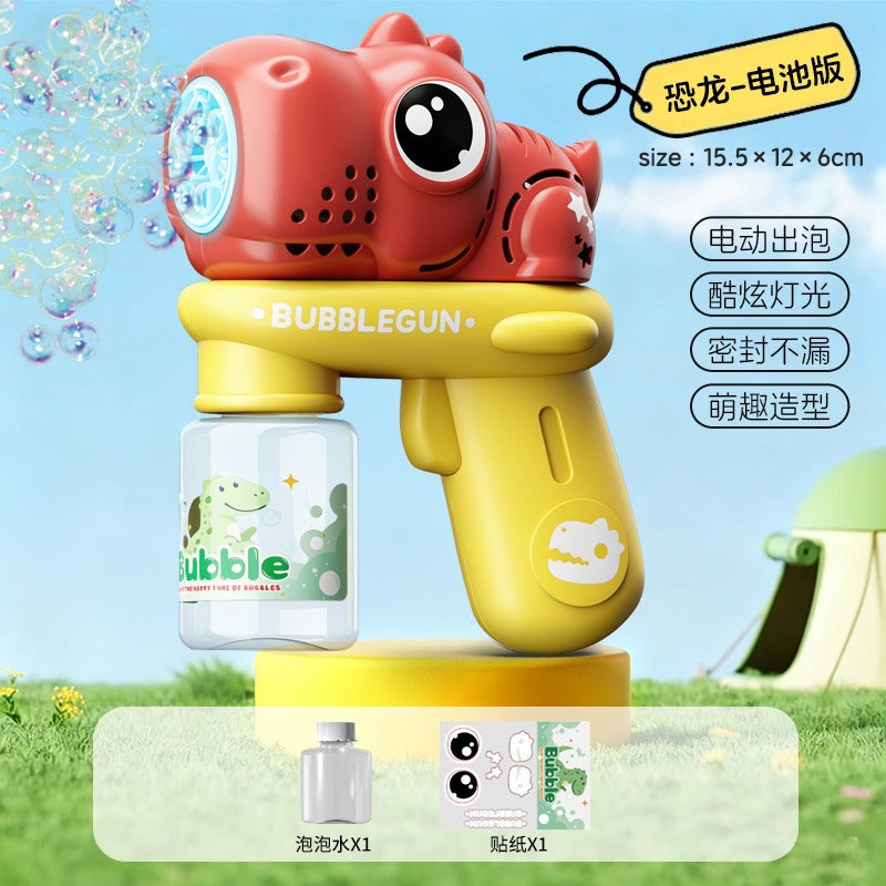 Upgraded Electric Cartoon Bubble Gun with One-Touch Bubble Release and Lights, Safe for Babies, Leak-Proof Outdoor Bubble…