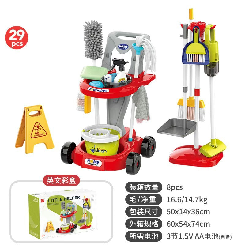 Cross-mirror children's simulation cleaning tools cart suit boys and girls children's sanitary sweeping house toys - Luxury…