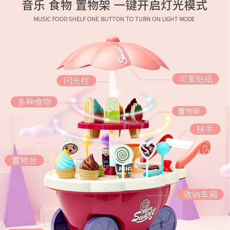 Children play house puzzle ice cream car simulation mini candy ice cream trolley toy boys and girls suit - image 4