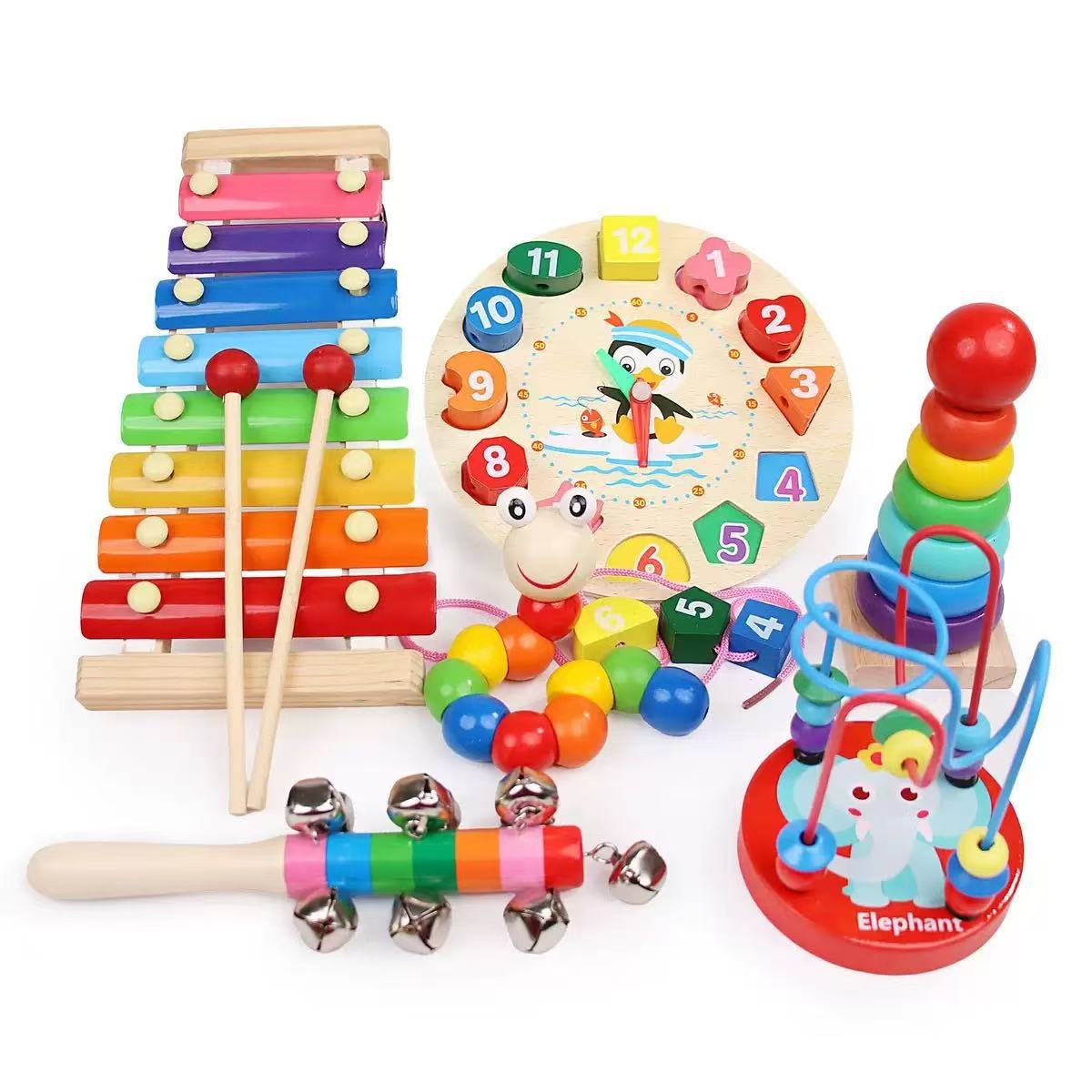 Early Education Educational Toys for Children, Wooden Baby Music Toys, Orff Musical Instruments, Wooden Instrument Set…