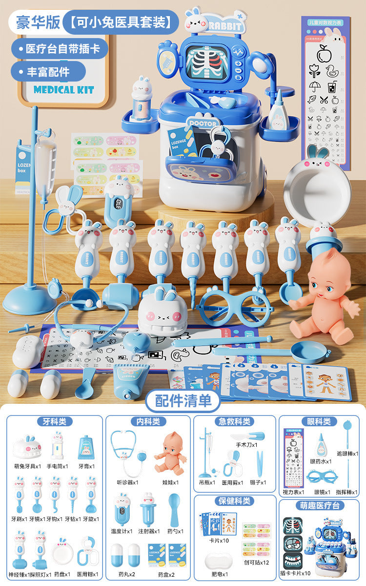 Little Rabbit Little Doctor Toy Set for Girls - Pretend Play with Stethoscope, Operating Table, Nurse Role Play, and…