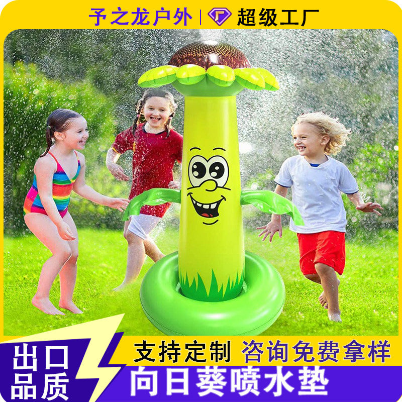 Factory Customized Pvc Inflatable Outdoor Lawn Sunflower Sunflower Spray Pad Kidsren's Water Sprinkler Toy