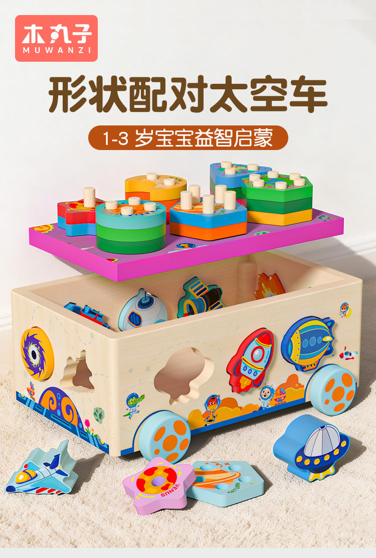 Montessori Early Education Educational Toys Shape Matching Cognitive Wooden Toy Set for Children Boys and Girls I…