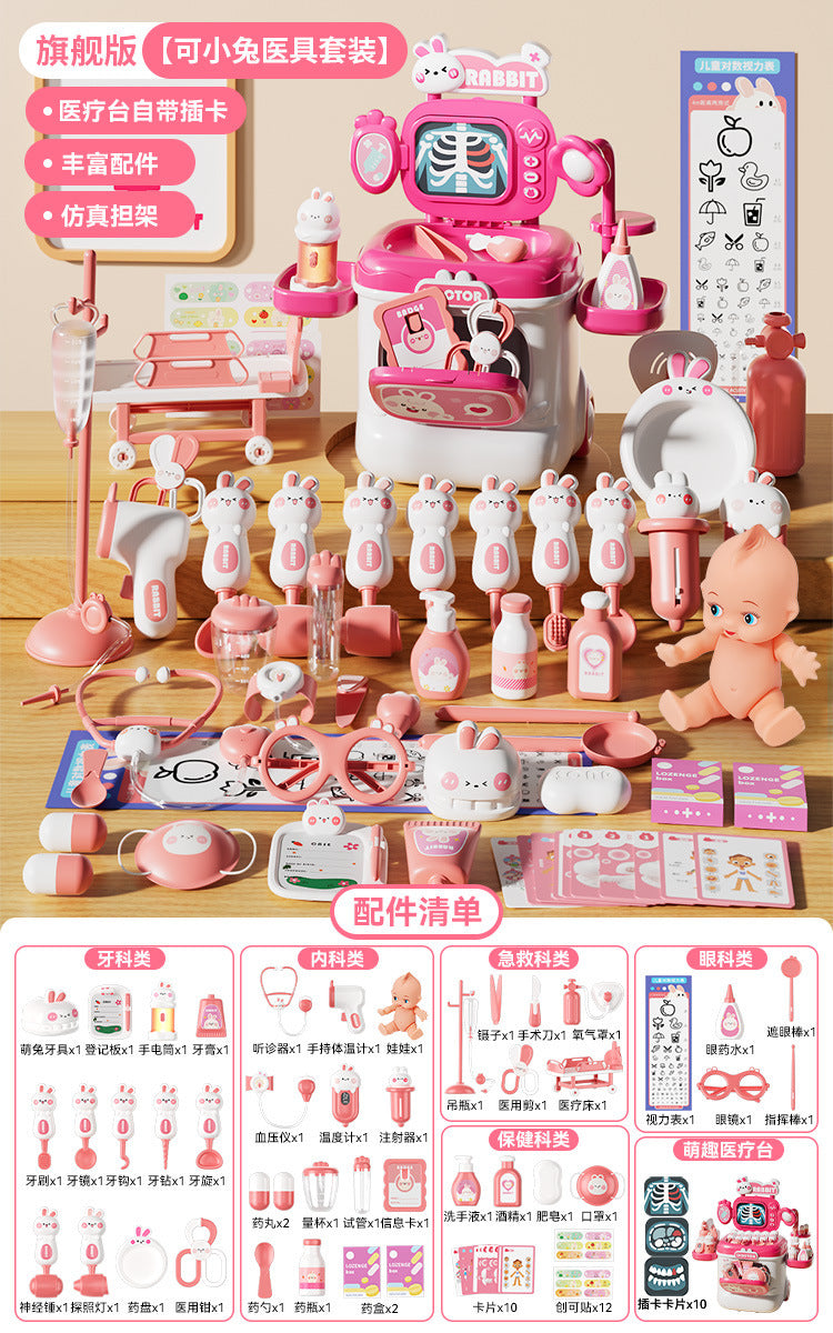 Little Rabbit Little Doctor Toy Set for Girls - Pretend Play with Stethoscope, Operating Table, Nurse Role Play, and…