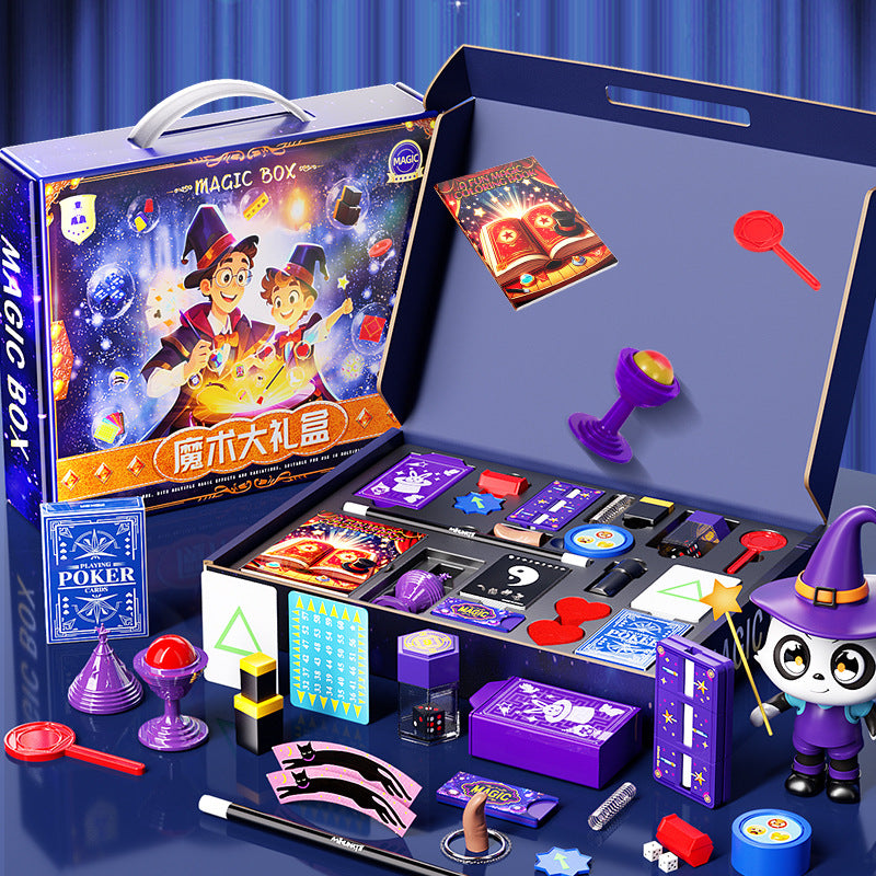 Children's Magic Prop Set Gift Box Small Toys Holiday Gift Performance Deluxe Birthday Gift for Girls