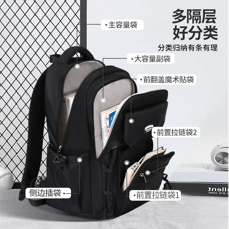 Middle School, High School, and College Students' Schoolbags Are Unisex, Casual, Ultra-Light, Large-Capacity, Sta…