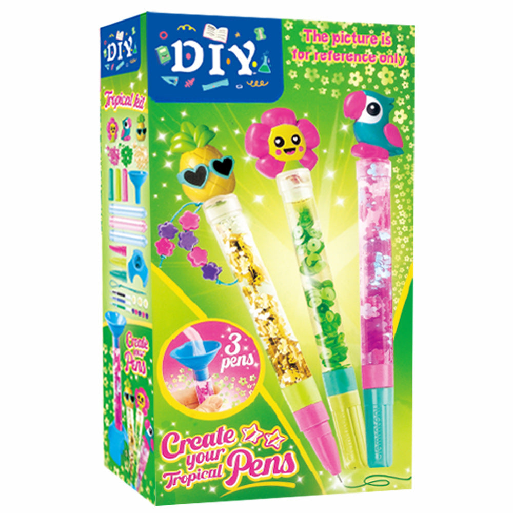 DIY Magic Quicksand Pen Cross-Border New Handmade Pen Set Children's Art Creative Educational Toy Gift - 3 pieces + color…