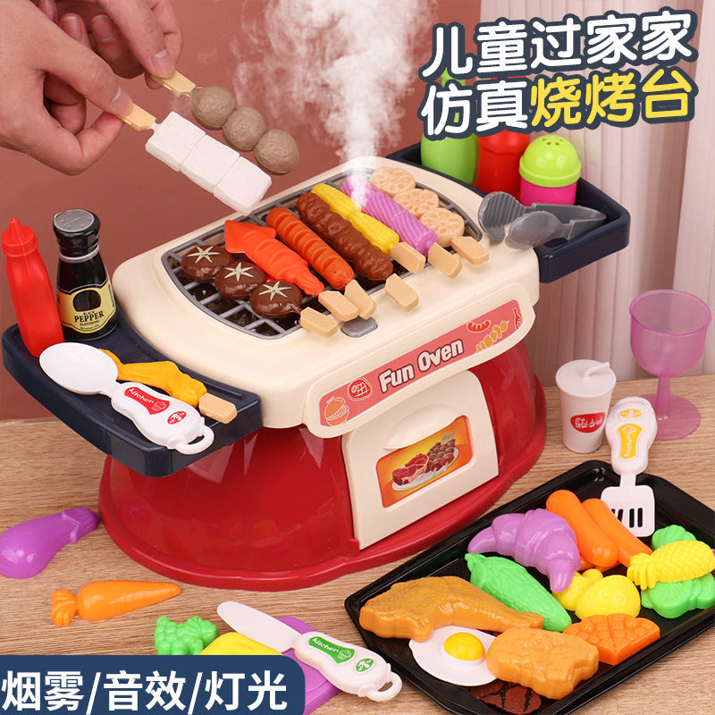 Children's Play House DIY Dining Table Kitchen Cooking Artificial Barbecue Table Skewers Baby 0-3 Years Old Educational…