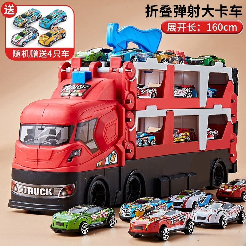 2026 children's toy car for boys aged 3 to 6, alloy transforming large truck with launch track, educational birthday…
