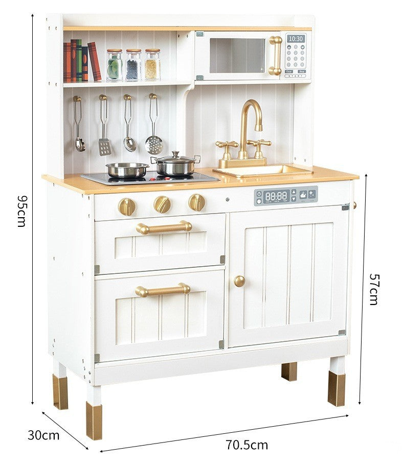 Danish Children's Pretend Play Kitchen Cooking Toy Set with Realistic Sound and Light, Refrigerator, and Wooden Stove…