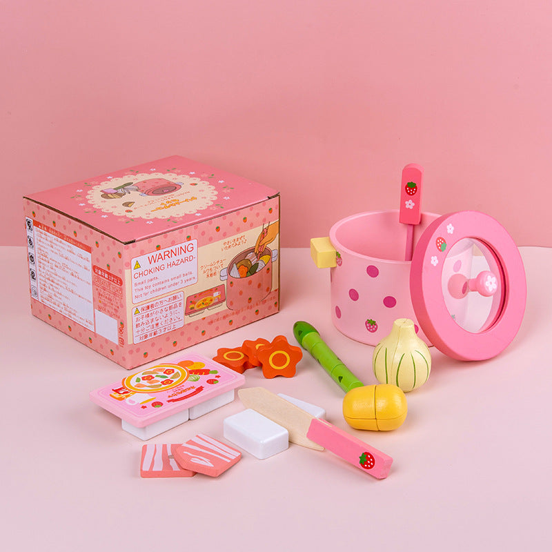 Girl's new year birthday gift simulation cake children's wooden cutting play house kitchen little Princess toy - Small hot…