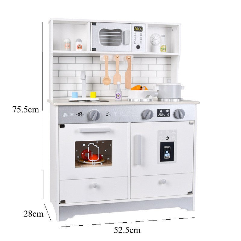 Danish Children's Pretend Play Kitchen Cooking Toy Set with Realistic Sound and Light, Refrigerator, and Wooden Stove…
