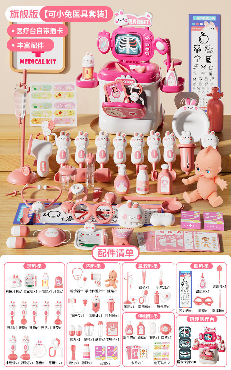 Little Rabbit Little Doctor Toy Set for Girls - Pretend Play with Stethoscope, Operating Table, Nurse Role Play, and…