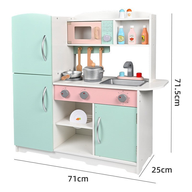 Danish Children's Pretend Play Kitchen Cooking Toy Set with Realistic Sound and Light, Refrigerator, and Wooden Stove…