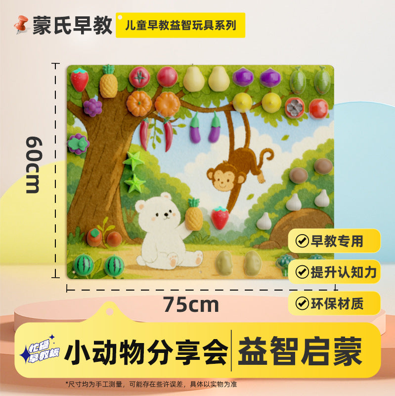 Fruit Cutting Fun Felt Board Busy Board Baby Montessori Early Education Educational Toy Board Fruit Picking Fun Learning…