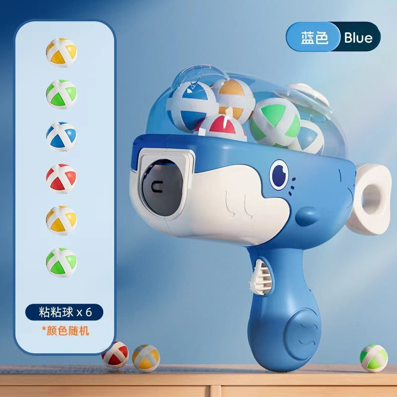 Douyin popular whale ball gun sticky ball target ball toy children's personal interactive shooting boy toy - (Bagged) blue…