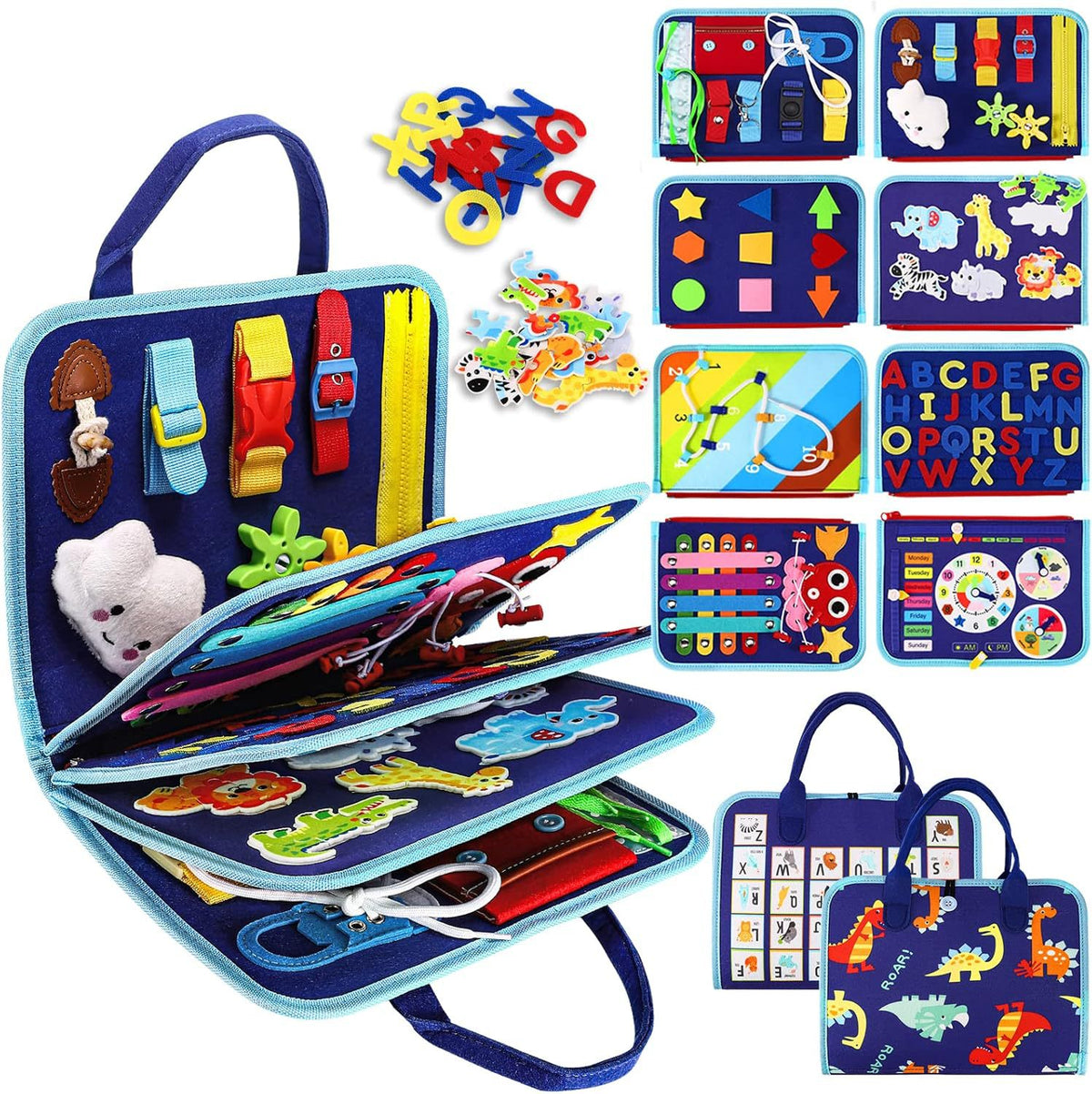 New Hot Cross-border Baby Early Education Schoolbag Felt Busy Board Educational Toys Children Felt Learning Board - Style…
