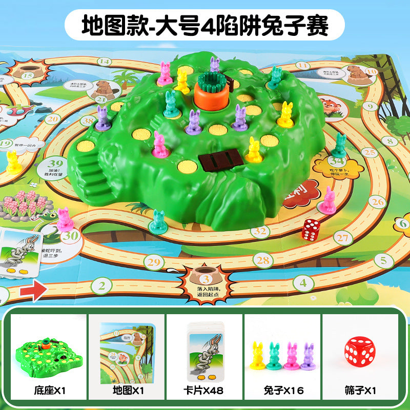 Cross-border Rabbit Trap Intelligence Toy Radish Rabbit Cross-country Competition Parent-child Interactive Table Party Game…