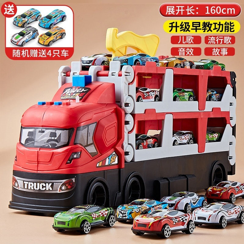 2026 children's toy car for boys aged 3 to 6, alloy transforming large truck with launch track, educational birthday…