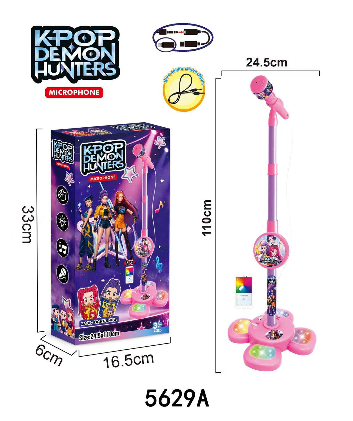 Amazon foreign trade children's microphone toys cool 5 lights boys and girls microphone play songs toys wholesale - 5629a…