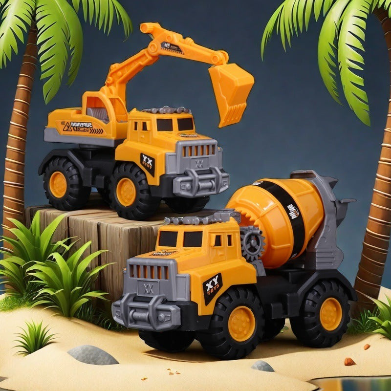 Children's large excavator engineering vehicle sliding bulldozer toy boy sand shovel beach cross-border 966-59